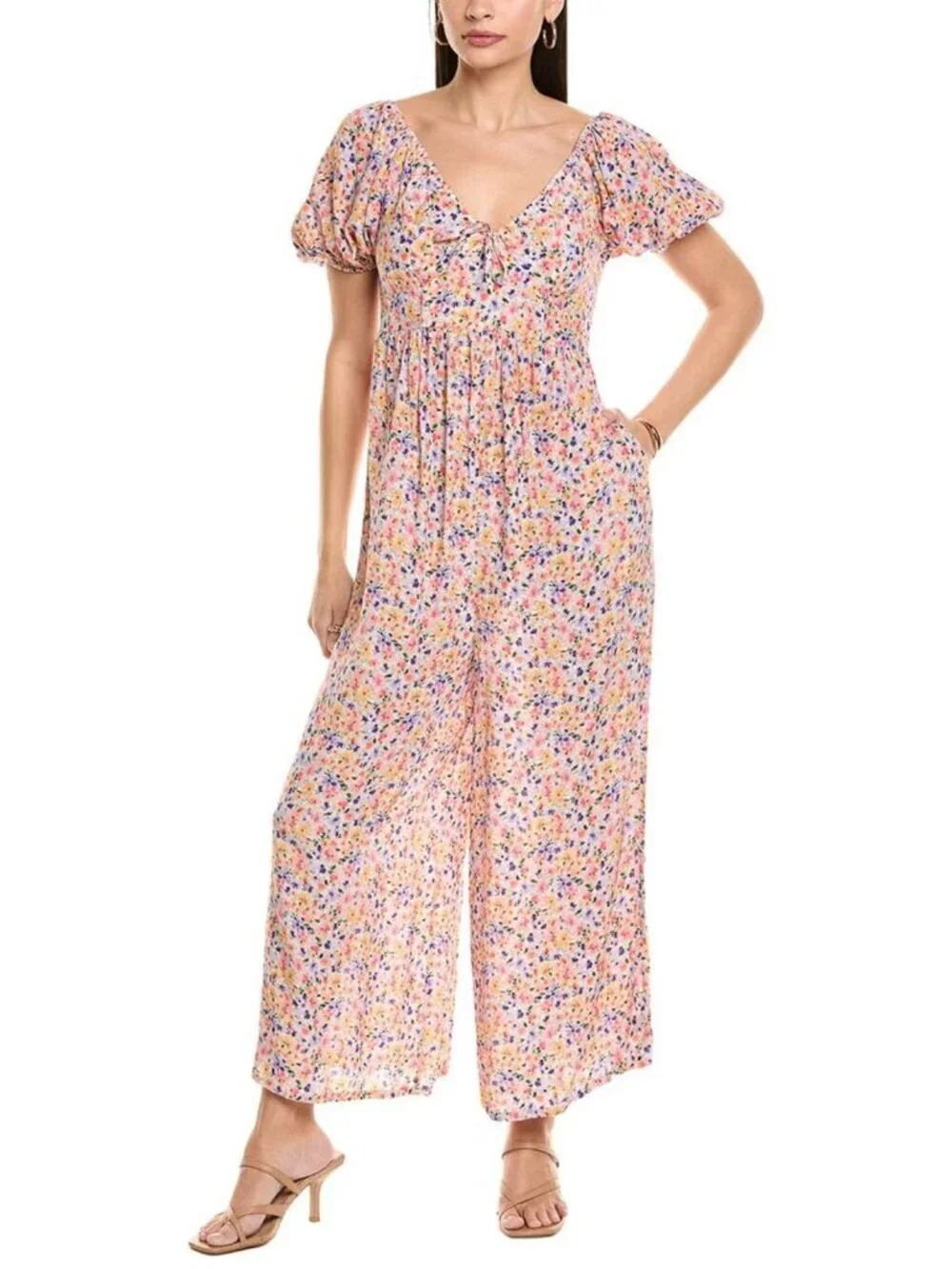 Yumi Kim Multi Floral Helen Jumpsuit Size Small 38434